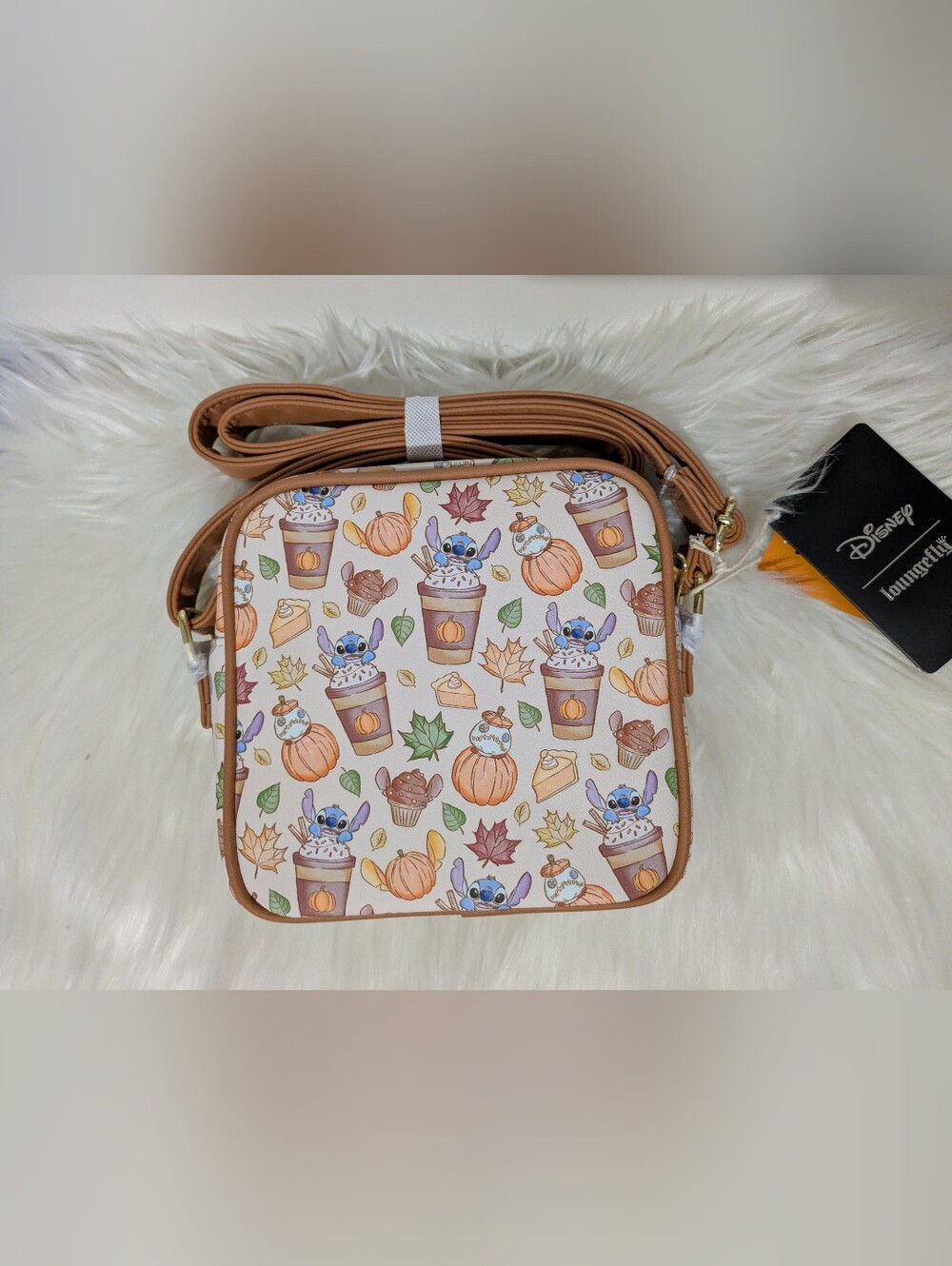 Loungefly Disney Stitch & Scrump Fall Pumpkin Latte Halloween Crossbody Bag! - Picture 8 of 8